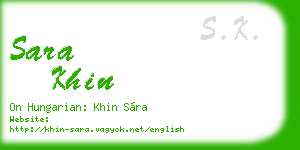 sara khin business card